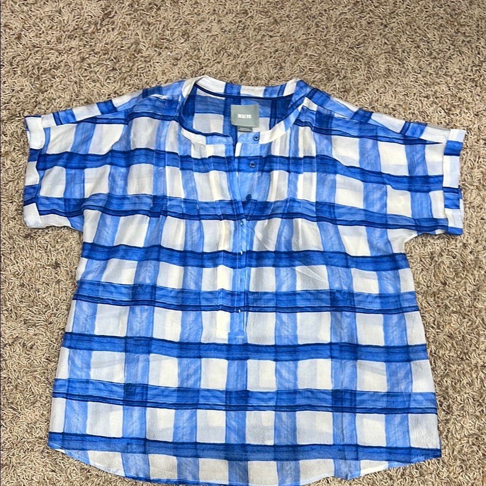 Anthro Maeve Tierra Plaid Picnic Top